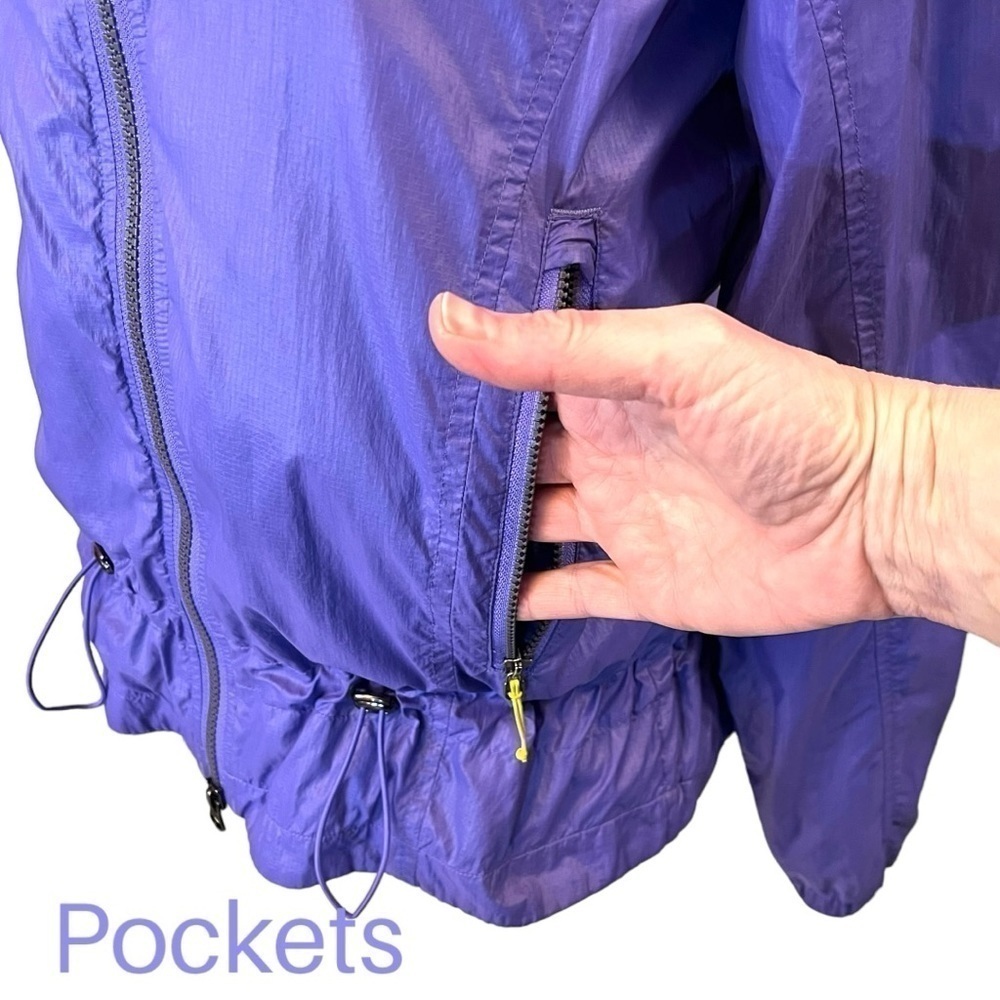 Lole Lightweight Mesh Lined Nylon Windbreaker Jacket with Hood in Violet Small - Picture 9 of 16